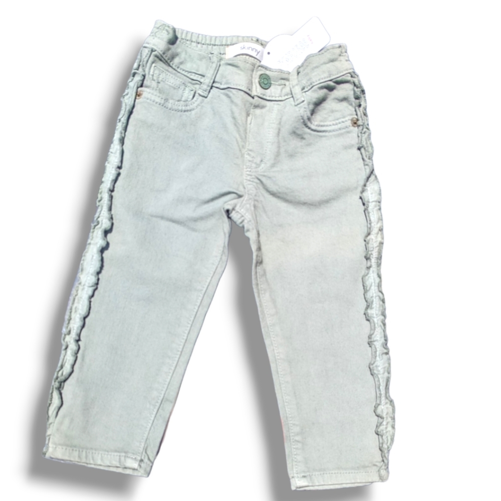 Gymboree Girls 18-24m Ruffled One of a Kind Olive Jeans